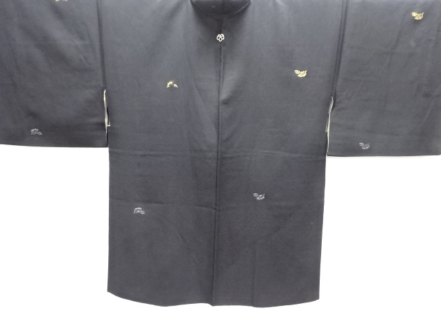 JAPANESE ANTIQUE HAORI / TAISHO ROMAN STYLE / SILK / WOVEN LEAVES